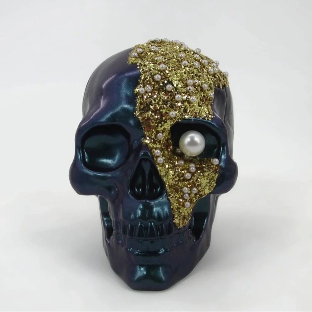 NWT Target Bullseye Playground Halloween Black Blue Gold Decorative Skull